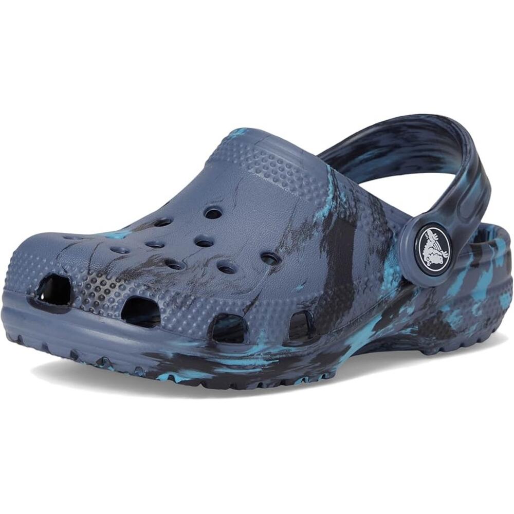 Crocs Toddler Classic Clogs US 9 Marbled Navy Blue Tie Dye EUC